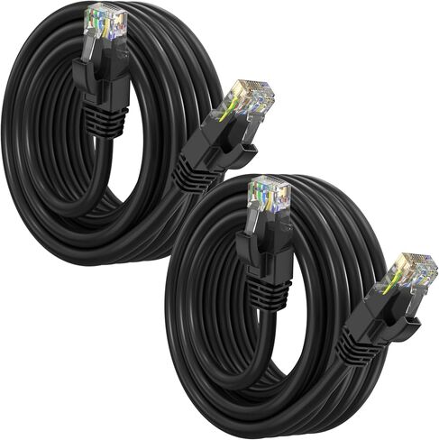 Maximm Cat 6 Ethernet Cable 20 ft (2-Pack) - High-Speed LAN Cable, Internet Cable, Patch Cable, and Network Cable - UTP, 10Gbps, 550MHz Cat6 Cable - White in Saudi Arabia