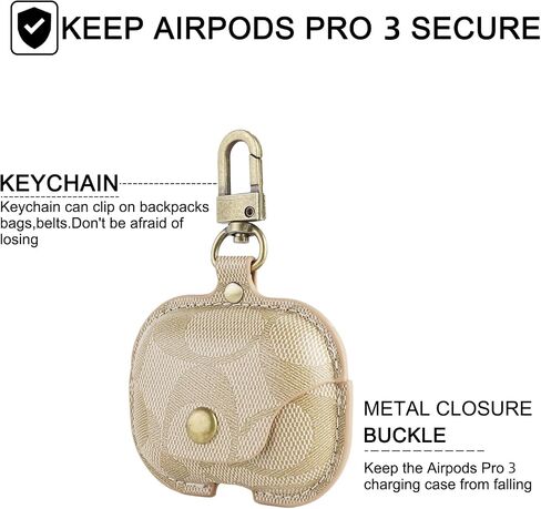 حافظة AirPods Pro 3، غطاء حماية جلدي لطيف لكامل الجسم مقاوم للصدمات لحافظة AirPods Pro الجيل الثالث للنساء والرجال، حماية من السقوط (أ) in Saudi Arabia