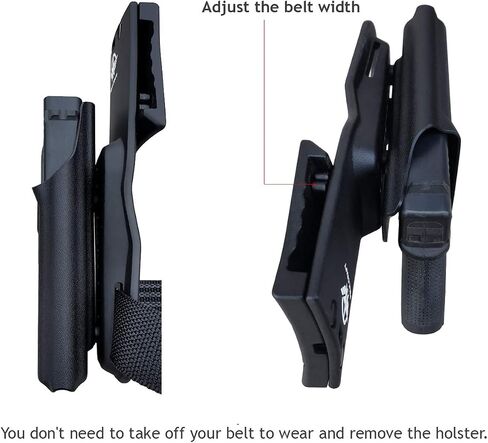 POLE.CRAFT OWB Kydex Holster Fit مخصص: مسدس Glock 43 / Glock 43X (Gen 1-5) - حزام الخصر الخارجي / مشبك حزام 1.5-2 بوصة - Adj. العرض والارتفاع والاحتفاظ غير قادر على ذلك، اتسع المدخل in Kuwait