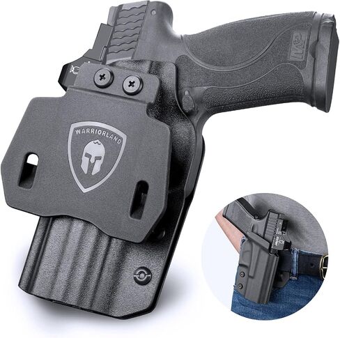 WARRIORLAND M&P M2.0 Holster OWB Kydex Made Fit: S&W M&P M2.0 9mm / .40 3.6" / 4" / 4.25" Pistol, Outside Waistband 1.75 Inch Paddle Holster, 'Posi-Click' Audible Retention Lock, Optic Ready, Right in Saudi Arabia