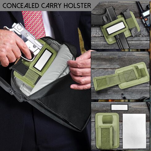 Universal Concealed Carry Pistol Holster with Mag Holder, Hook & Loop CCW Handgun Storage Carrier with Adhesive Backed for Bag, Vehcle, Backpacks in Saudi Arabia