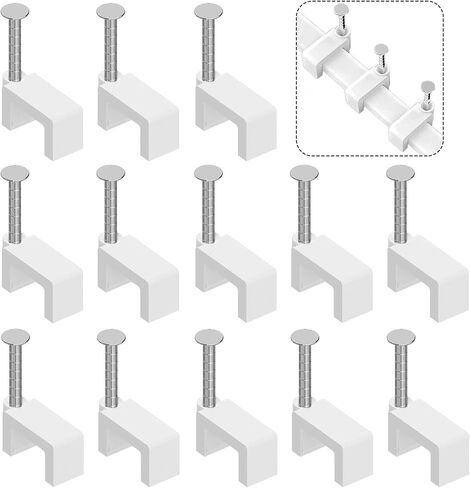 200 Pcs 8mm Cable Clips Nail in Cable Clips Flat Ethernet Cable Wall Clips Cable Tacks Coax Cable Clip Speaker Wire Clips Cable Nails for Cords Cat5/Cat5e/Cat6/Cat7 RJ46 Cord Clips in Saudi Arabia