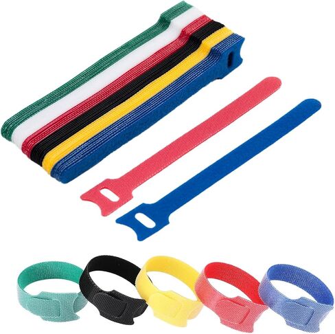 50 Pieces Reusable Hook and Loop Cable Ties, Self-Gripping Cord Organizer Straps for Wire Management and Bundling in Saudi Arabia