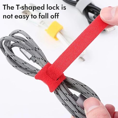50 Pieces Reusable Hook and Loop Cable Ties, Self-Gripping Cord Organizer Straps for Wire Management and Bundling in Saudi Arabia