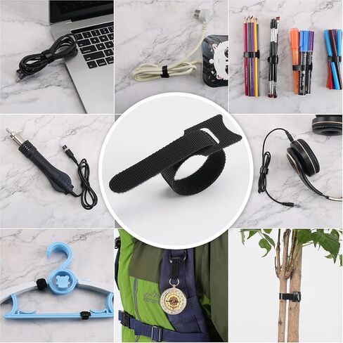50 Pieces Reusable Hook and Loop Cable Ties, Self-Gripping Cord Organizer Straps for Wire Management and Bundling in Saudi Arabia