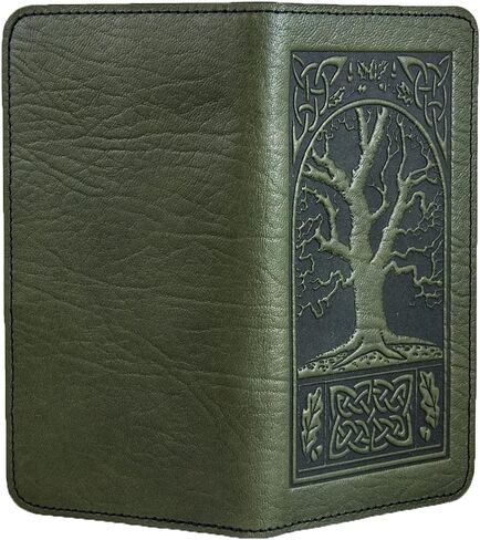 Oberon Design Hummingbirds Embossed Genuine Leather Checkbook Cover, 3.5x6.5 Inches, Teal in Saudi Arabia