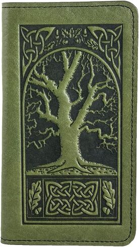 Oberon Design Hummingbirds Embossed Genuine Leather Checkbook Cover, 3.5x6.5 Inches, Teal in Saudi Arabia