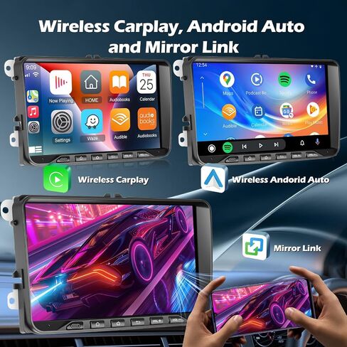 4G+64G Android Car Stereo for VW Volkswagen Golf MK5 MK6 T5 Passat Jetta Tiguan EOS Polo, 9 inch Touch Screen Radio with CarPlay/Android Auto, GPS Navigation, Bluetooth, FM/RDS, SWC in Saudi Arabia