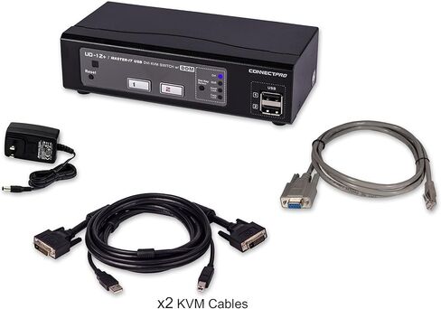 محول UD USB DVI KVM مع DDM ومفتاح التشغيل السريع المتعدد (8 منافذ، 6 أقدام) in Kuwait