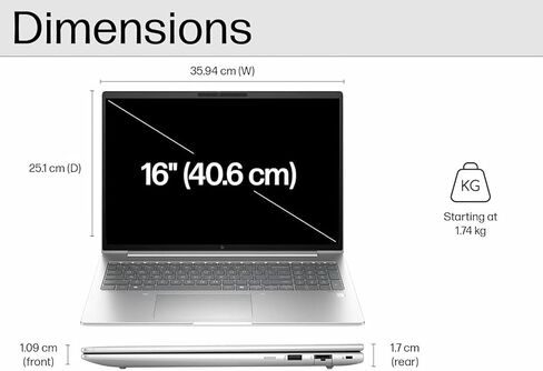HP EliteBook 660 G11 Business AI PC Laptop (16" FHD+ Anti-Glare, Intel 12-Core Ultra 7 165U, 32GB DDR5, 1TB SSD), Fingerprint, Backlit, 5MP IR Webcam, 2x Thunderbolt 4, Fast Charge, Win 11 Pro, 2025 in Kuwait