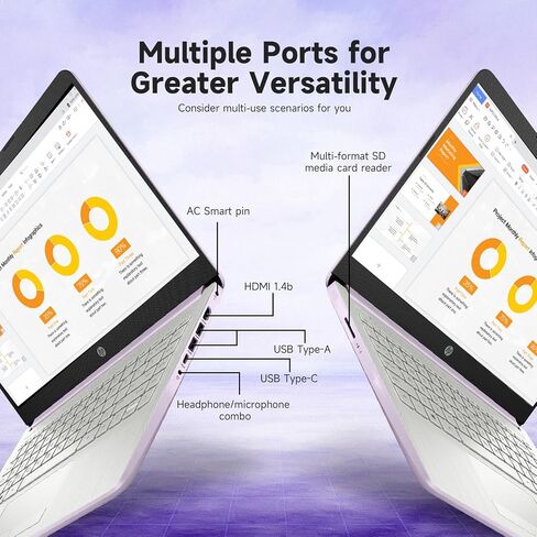 كمبيوتر محمول HP مقاس 14 بوصة للأعمال، معالج Intel N150، ذاكرة الوصول العشوائي 16 جيجابايت، تخزين 386 جيجابايت (128 جيجابايت UFS + 256 جيجابايت MSD)، Windows 11 Pro، Copilot-AI، مكتب لمدة عام 365، Wi-Fi 6، كمبيوتر محمول مع حزمة REDRAGON (أرجواني) in Kuwait
