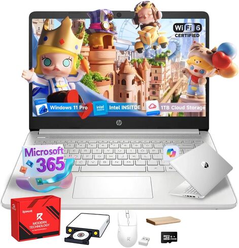 كمبيوتر محمول HP مقاس 14 بوصة للأعمال، معالج Intel N150، ذاكرة الوصول العشوائي 16 جيجابايت، تخزين 386 جيجابايت (128 جيجابايت UFS + 256 جيجابايت MSD)، Windows 11 Pro، Copilot-AI، مكتب لمدة عام 365، Wi-Fi 6، كمبيوتر محمول مع حزمة REDRAGON (أرجواني) in Kuwait