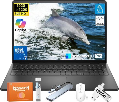 Dell Inspiron 16 Touchscreen Laptop, Intel 10-Core 7 150U (Up to 5.4 GHz), 16GB DDR5, 1TB SSD, 16'' FHD+ 300 Nits Display, Backlit Keyboard, Copilot AI, Windows 11 Pro, Wi-Fi 6, for Business Student in Saudi Arabia