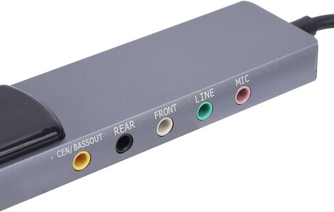 PUSOKEI USB External Sound Card, 48KHz External Optical Sound Card with Digital Recording Function, Mic / 3.5MM Sound/Optical Fiber Input, for 5.1 & 7.1 Surround Sound Systems in Saudi Arabia