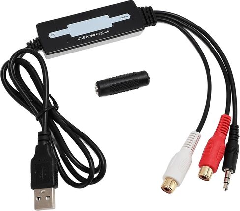 Dpofirs Sound Capture Device, Stable Performance USB 2.0 Sound Capture Card The Right Left Channel Supports Hot Access Exchange for Tape in Saudi Arabia