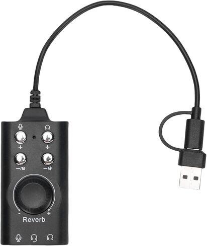 VBESTLIFE USB C External Sound Card Adapter, Audio Converter with Voice Changer Effects Plug and Play for Laptop Smartphone and More Devices in Saudi Arabia