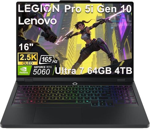 Lenovo Legion 5 Pro 5i Gen 10 Gaming Laptop (16" 2.5K OLED G-SYNC 165Hz, NVIDIA RTX 5060 8GB, Intel Core Ultra 7 255HX, 32GB DDR5 RAM, 1TB SSD), 24-Zone RGB Backlit, Wi-Fi 7, 5MP Webcam, Win 11 Home in Saudi Arabia
