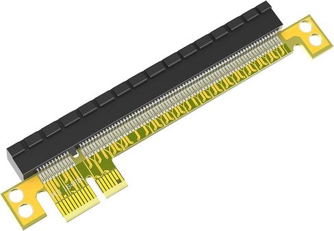 WLGQ PCI-E Riser Card 180 Degree Angle Adapter, PCI Express 1X to 16X Extension Card with 6-Pin Power Connector, Low-Profile GPU Riser for Mining Rig, Desktop PC Builds - 1 Pack in Saudi Arabia