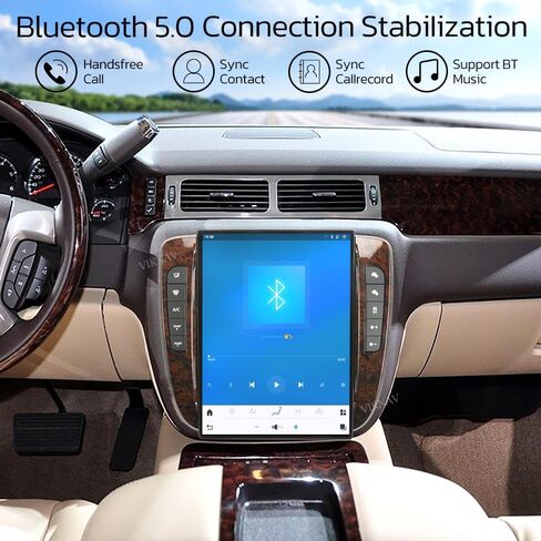 راديو سيارة Qualcomm Android مقاس 14 بوصة لسيارة GMC Yukon Chevy Silverado Suburban Tahoe 2007-2013 شاشة تعمل باللمس Carplay GPS Navigation ترقية استبدال وحدة رأس ستيريو (AC تلقائي) in Kuwait