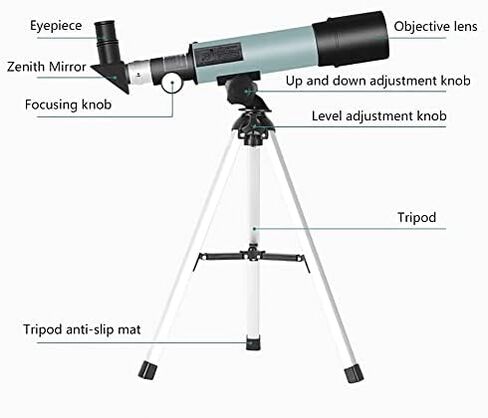Beginner 50mm Refractor Telescope with 360mm Focal Length, Adjustable Focus, Smartphone Adapter, Clear Imaging (MJE319) in Saudi Arabia