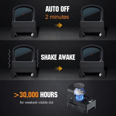 Ohhunt RD U2 3 MOA منظر نقطة حمراء لبصمة RMR وتركيب Picatinny 1X24X20mm Micro Shake Awake Red Reflex البصر 10 مستويات سطوع in Kuwait