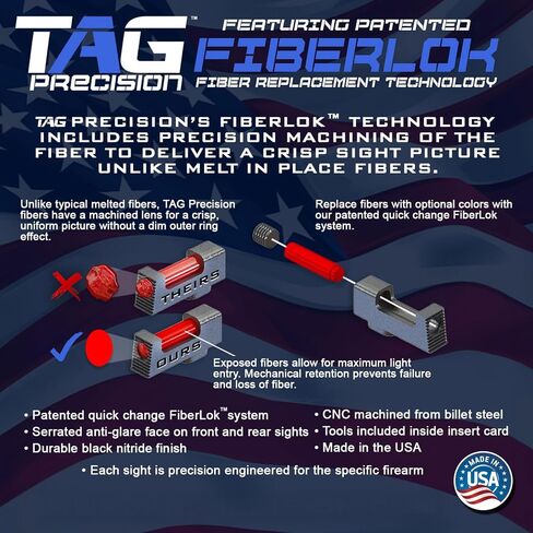 منظار TAC Gun متوافق مع Glock 9MM/.40 S&W | مشاهد المسدس الأمامية والخلفية التكتيكية المطلية بالنيتريد الفولاذية المتينة باستخدام الحاسب الآلي مع سهولة التخصيص والدقة المحسنة | هجين (TSH) in Kuwait