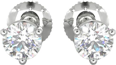 أقراط مرصعة بالماس الطبيعي الحقيقي مع برغي آمن للنساء والرجال، أقراط مرصعة بالألماس من الذهب عيار 14 قيراط in Kuwait