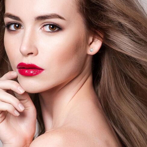 أقراط مرصعة بالماس الطبيعي الحقيقي مع برغي آمن للنساء والرجال، أقراط مرصعة بالألماس من الذهب عيار 14 قيراط in Kuwait