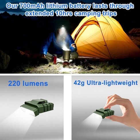 Clip on Hat Light,Magnetic,Artist Limited Edition,USB C Rechargeable EDC Flashlight with Red Light for Everyday Carry, Camping, Hiking Night Working, Running, Fishing(Green) in Saudi Arabia