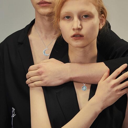 Yin Yang Matching Necklace Sterling Silver Sun and Moon Necklace Tree of Life Necklace Couples Necklace Set Matching Necklace for Couples Yin Yang Pendant Couples Necklace for Friend Him and Her in Kuwait