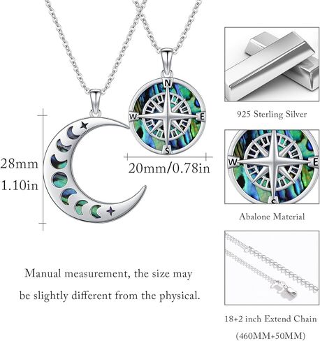 Yin Yang Matching Necklace Sterling Silver Sun and Moon Necklace Tree of Life Necklace Couples Necklace Set Matching Necklace for Couples Yin Yang Pendant Couples Necklace for Friend Him and Her in Kuwait
