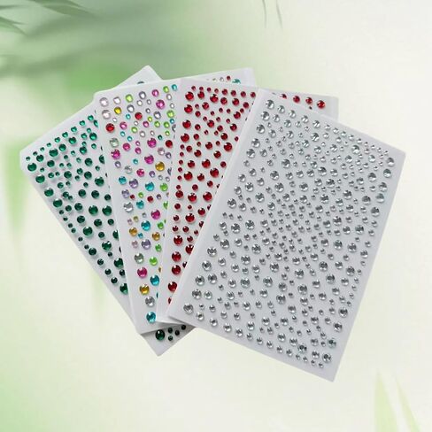 1PC Flash Diamond Stickers for DIY Facial Makeup and Nail Art, Red in Saudi Arabia