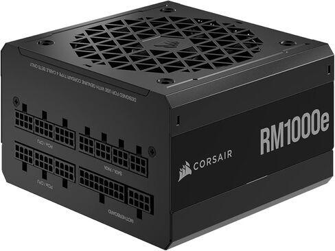 Corsair RM1000e Fully Modular Low-Noise ATX Power Supply (Dual EPS12V Connectors, Low-Noise, 105°C-Rated Capacitors, 80 PLUS Gold-Certified Efficiency, Modern Standby Support) Black (Renewed) in Saudi Arabia