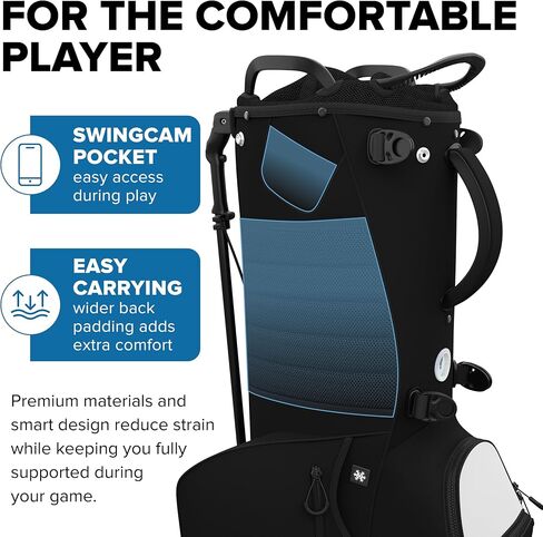Golf Stand Bag - Lightweight Golf Bag with Stand and 7 Way Dividers, Dual Strap, Waterproof Pocket, Insulated Sleeve, Easy-Lift Handles and Swing-Cam Holder in Saudi Arabia