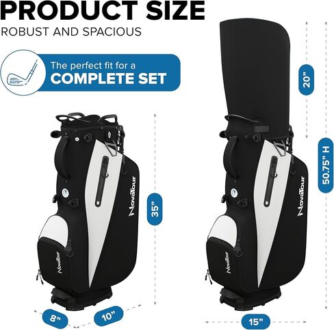 Golf Stand Bag - Lightweight Golf Bag with Stand and 7 Way Dividers, Dual Strap, Waterproof Pocket, Insulated Sleeve, Easy-Lift Handles and Swing-Cam Holder in Saudi Arabia