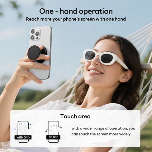 for MagSafe Phone Grip, Magnetic Phone Grip Holder Built-in Phone Stand, Magnetic Collapsible Expandible Phone Grip with Adjustable Kickstand for Portrait or Landscape, Translucent White in Saudi Arabia