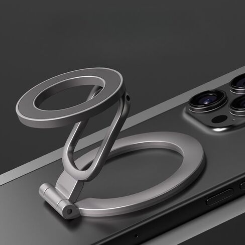 Dual Magnetic Phone Ring Stand Desk Holder, Double Sided Magnet Phone Grip Holder Kickstand for Cell Phone, Dual Magnetic Phone Kickstand Grip Desk Stand for Gym Office (Black) in Saudi Arabia