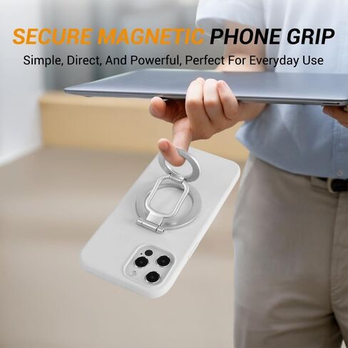 Dual Magnetic Phone Ring Stand Desk Holder, Double Sided Magnet Phone Grip Holder Kickstand for Cell Phone, Dual Magnetic Phone Kickstand Grip Desk Stand for Gym Office (Black) in Saudi Arabia