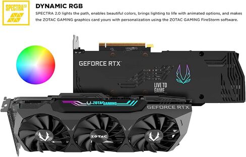 ZOTAC GAMING GeForce RTX 3080 Trinity OC 10GB GDDR6X 320 بت 19 جيجابت في الثانية PCIE 4.0 بطاقة رسومات الألعاب، IceStorm 2.0 تبريد متقدم، إضاءة SPECTRA 2.0 RGB، ZT-A30800J-10P (متجدد) in Saudi Arabia