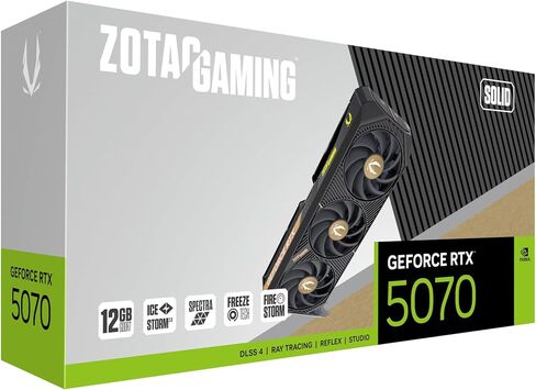 ZOTAC Gaming GeForce RTX 5070 Twin Edge Graphics Card - Black | 12 GB | DLSS 4 | GDDR7 | 192 bit | Dual Fan | SFF Ready | IceStorm 2.0 Advanced Cooling | ZT-B50700E-10P in Kuwait