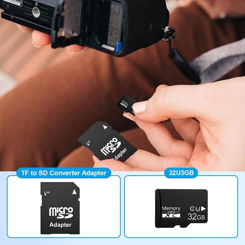 Micro SD Card 32GB SDHC V30 U3, Class 10 High Speed Memory Card with SD Adapter for 4K Video Recording, Camera, Action Cam, Drone, Dash Cam in Saudi Arabia