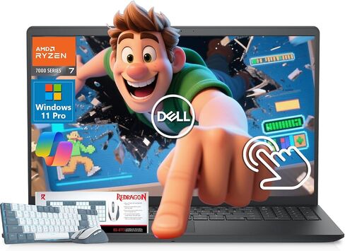 Dell inspiron 15 3535 Touchscreen Business Laptop, AMD Ryzen 7 7730U (Beats i7-1355U), 15.6" FHD IPS Display, Lifetime Windows 11 Pro & Copilot AI(128GB RAM 128TB SSD) in Saudi Arabia