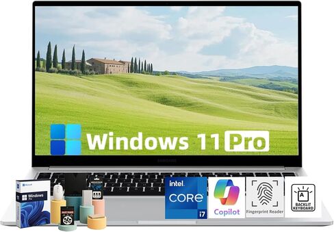 Samsung 15.6FHD Galaxy Book4 Laptop - Intel Core 7 150U(10 Core) Processor, 16GB RAM, 1TB SSD, Backlit Keyboard, Fingerprint, Copilot AI PC Windows 11 Pro for Business & Students in Kuwait