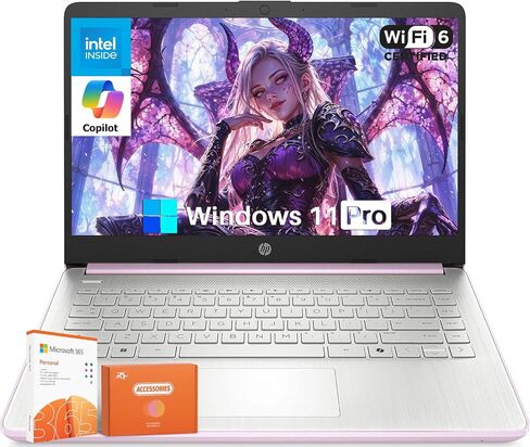 HP 2025 كمبيوتر محمول للأعمال مقاس 14 بوصة، وحدة معالجة مركزية Intel N150، ذاكرة وصول عشوائي 16 جيجابايت، مساحة تخزين (128 جيجابايت UFS+256 جيجابايت MSD+1 تيرابايت محرك أقراص فلاش)، Wi-Fi 6، Copilot AI، مكتب لمدة عام 365، أزرق سماوي، Windows 11 Pro، مع ما in Saudi Arabia