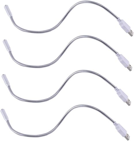 4 قطع من مصابيح لوحة المفاتيح LED USB من Lurrose، أضواء قراءة مرنة معقوفة لأجهزة الكمبيوتر المحمول والكمبيوتر المكتبي، مصابيح حماية العين عالية السطوع للاستخدام في المكتب والمنزل والمقهى in Kuwait