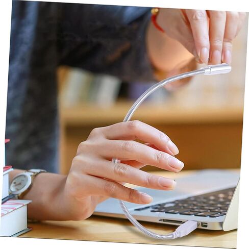 4 قطع من مصابيح لوحة المفاتيح LED USB من Lurrose، أضواء قراءة مرنة معقوفة لأجهزة الكمبيوتر المحمول والكمبيوتر المكتبي، مصابيح حماية العين عالية السطوع للاستخدام في المكتب والمنزل والمقهى in Kuwait