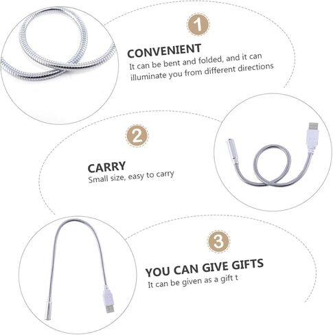 4 قطع من مصابيح لوحة المفاتيح LED USB من Lurrose، أضواء قراءة مرنة معقوفة لأجهزة الكمبيوتر المحمول والكمبيوتر المكتبي، مصابيح حماية العين عالية السطوع للاستخدام في المكتب والمنزل والمقهى in Kuwait