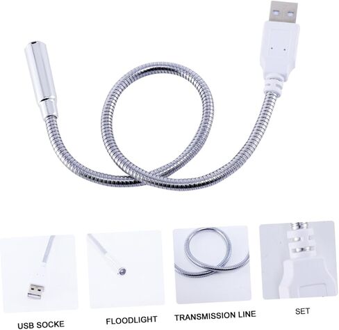 4 قطع من مصابيح لوحة المفاتيح LED USB من Lurrose، أضواء قراءة مرنة معقوفة لأجهزة الكمبيوتر المحمول والكمبيوتر المكتبي، مصابيح حماية العين عالية السطوع للاستخدام في المكتب والمنزل والمقهى in Kuwait