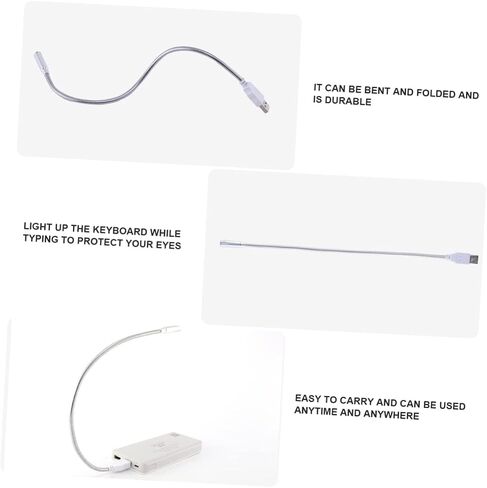 ARTIBETTER 4 Pieces Flexible Gooseneck USB Keyboard Lights Portable Eye Caring Reading Lamps for Laptop Desktop USB Powered Low Consumption Night Light for Eye Protection in Saudi Arabia
