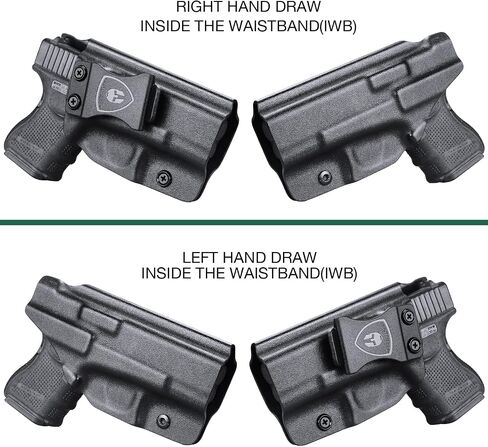 حافظة Glock 26/27/33 - غير مناسبة لـ Glock 27/33 Gen 5، IWB Kydex Holster Fit: Glock 26 Gen (3-5) & Glock 27/33 Gen (3-4) مسدس، حافظة حمل مخفية داخل حزام الخصر، Adj. غير قادر & بوسي انقر فوق الاحتفاظ in Kuwait